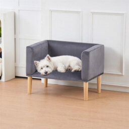 Luxury Living Luxury Velvet Feel Dog Sofa Elegant Medium Sized Pet Couch - thumbnail 1