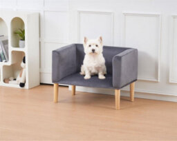 Luxury Living Luxury Velvet Feel Dog Sofa Elegant Medium Sized Pet Couch - thumbnail 5