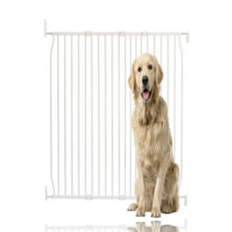 Bettacare Extra Tall Eco Screw Fit Pet Gate, White, 120Cm - 130Cm, Extra Tall Gate 100Cm In Height, Screw Fitted Dog Gate - thumbnail 1