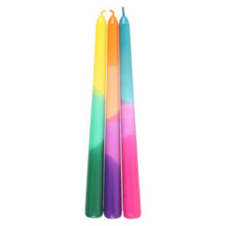 Something Different Aura Energy Dipped Taper Candle Set (Pack Of 3) Multicoloured (One Size)