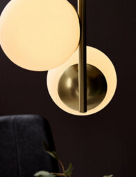 Nordlux Lilly Metal Pendant Light Hand Blown Glass Brass,mains - thumbnail 7