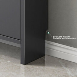 Modern Black Wooden Shoe Cabinet With 2 Tilt-Out Drawers - Slim & Space-Saving Storage Organiser - thumbnail 4