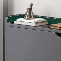 Modern Black Wooden Shoe Cabinet With 2 Tilt-Out Drawers - Slim & Space-Saving Storage Organiser - thumbnail 6