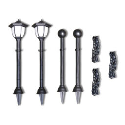 Walplus Chain Fence With Solar Lights Two Led Lamps Two Poles - thumbnail 4