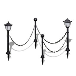 Walplus Chain Fence With Solar Lights Two Led Lamps Two Poles - thumbnail 2