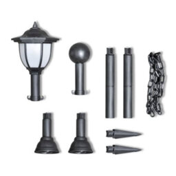 Walplus Chain Fence With Solar Lights Two Led Lamps Two Poles - thumbnail 3