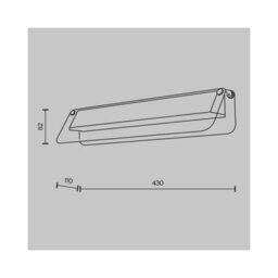 Luminosa Lighting Luminosa Flat Modern 43Cm Integrated Led Wall Lamp Black 3000K 1150Lm Amber Shade - thumbnail 2