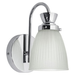 Long Life Lamps Company Modern Bathroom Wall Light Chrome Ip44 Frosted Glass H3082 With G9 Led 5W Warm White - thumbnail 1