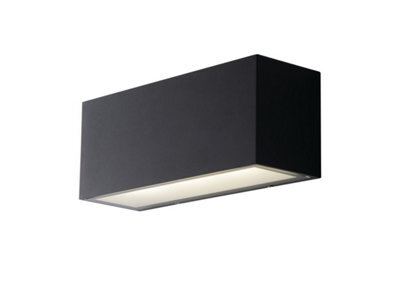 Luminosa Lighting Luminosa Twin Outdoor Integrated Led Up Down Wall Light, Charcoal, Transparent, Ip54, 4000K