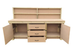 Arbor Garden Solutions Wooden Work Bench With Drawers And Double Lockable Cupboard (V.8) (H-90Cm, D-70Cm, L-210Cm) With Back Panel - thumbnail 6