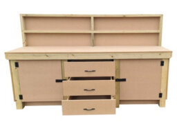 Arbor Garden Solutions Wooden Work Bench With Drawers And Double Lockable Cupboard (V.8) (H-90Cm, D-70Cm, L-210Cm) With Back Panel - thumbnail 4