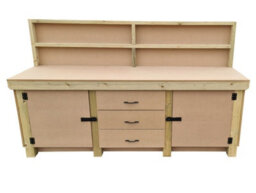 Arbor Garden Solutions Wooden Work Bench With Drawers And Double Lockable Cupboard (V.8) (H-90Cm, D-70Cm, L-210Cm) With Back Panel - thumbnail 3