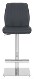 Lamboro Ravenna Deluxe Breakfast Bar Stool, Chrome Footrest, Height Adjustable Swivel Gas Lift, Home Bar & Kitchen Barstool, Charcoal Grey - thumbnail 3