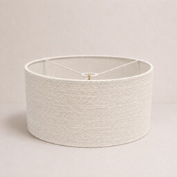 CGC Interiors Cgc Messina White Luxury Detailed Cotton 45Cm Large Drum Lampshade - thumbnail 5