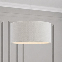 CGC Interiors Cgc Messina White Luxury Detailed Cotton 45Cm Large Drum Lampshade