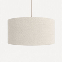 CGC Interiors Cgc Messina White Luxury Detailed Cotton 45Cm Large Drum Lampshade - thumbnail 2