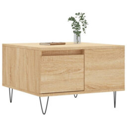 Berkfield Modern Coffee Table Sonoma Oak 55X55X36.5 Cm Engineered Wood - thumbnail 3