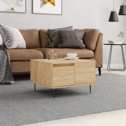 Berkfield Modern Coffee Table Sonoma Oak 55X55X36.5 Cm Engineered Wood - thumbnail 2