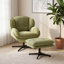 Green Armchair With Adjustable Footstool - thumbnail 4