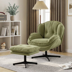 Green Armchair With Adjustable Footstool - thumbnail 3