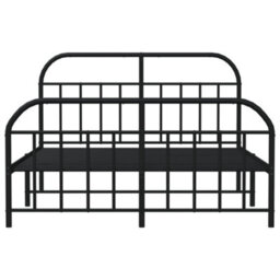 Berkfield Metal Bed Frame With Headboard And Footboard Black 140X190 Cm - thumbnail 6