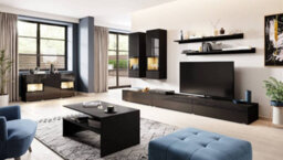 Arte Athens 99 Black Gloss Coffee Table W1000mm H450mm D600mm - Stylish Design With Under-Table Shelf - thumbnail 4