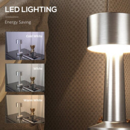 Wyld Haus Dova 21Cm Silver Cordless Touch Led Table Lamp With Rechargeable Battery And 3 Colour Modes - thumbnail 5