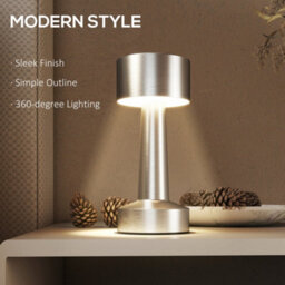 Wyld Haus Dova 21Cm Silver Cordless Touch Led Table Lamp With Rechargeable Battery And 3 Colour Modes - thumbnail 6