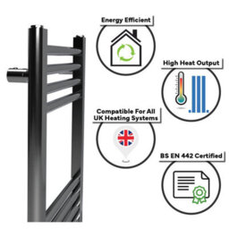 Lux Heat Chrome Ladder Towel Radiator 800mm (H) X 400mm (W) - thumbnail 4