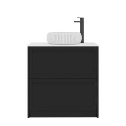 Royal Bathrooms Royal Bathroom Elmore 800mm Matt Nocturne Black Freestanding Bathroom Vanity Unit 2 Drawer Plain White Worktop With Milan Basin - thumbnail 7