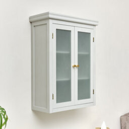 Melody Maison Grey Frosted Glass Fronted Wall Cabinet 75Cm X 57Cm - thumbnail 6