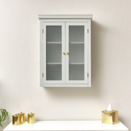 Melody Maison Grey Frosted Glass Fronted Wall Cabinet 75Cm X 57Cm - thumbnail 5