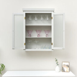 Melody Maison Grey Frosted Glass Fronted Wall Cabinet 75Cm X 57Cm - thumbnail 4