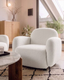 Beliani Armchair Jule Boucle Off-White - thumbnail 2