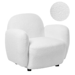 Beliani Armchair Jule Boucle Off-White - thumbnail 1