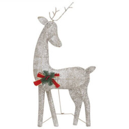 Berkfield Christmas Reindeer Family 270X7X90 Cm Gold Warm White Mesh - thumbnail 5