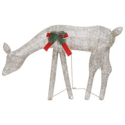 Berkfield Christmas Reindeer Family 270X7X90 Cm Gold Warm White Mesh - thumbnail 7