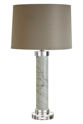 Orsina Ursina Table Lamp, Grey, Stone, Metal, Textile - image 1