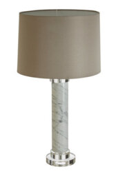 Orsina Ursina Table Lamp, Grey, Stone, Metal, Textile - thumbnail 3