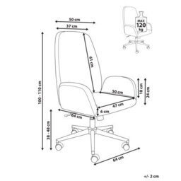 Beliani Office Chair Clare Velvet Brown - thumbnail 3