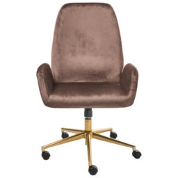 Beliani Office Chair Clare Velvet Brown - thumbnail 4