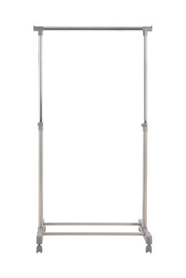 Orsina Stylish Clothes Rack Grey And Chrome Finish Hanging Rail, Movable Cloths Rail For Bedroom, Sleek Coat Stand - image 1
