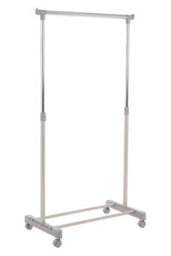 Orsina Stylish Clothes Rack Grey And Chrome Finish Hanging Rail, Movable Cloths Rail For Bedroom, Sleek Coat Stand - thumbnail 2