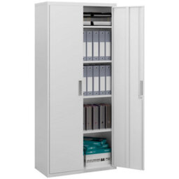Homcom Lockable Metal Cabinet With 2 Doors, File Cabinet For Home Office, White - thumbnail 2
