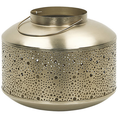 Beliani Lantern Corfu 22 Cm Metal Gold - image 1