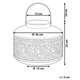 Beliani Lantern Corfu 22 Cm Metal Gold - thumbnail 3