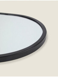 Deenz Large Oval Silhouette Wall Mounted Mirror Classical Black Plastic/glass Construction Antique Arched Framed 50 X 30 Cm - thumbnail 3