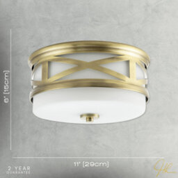 Happy Homewares Vintage Classic Bathroom Flush Ceiling Light Fitting In Antique Brass - thumbnail 7