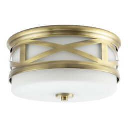 Happy Homewares Vintage Classic Bathroom Flush Ceiling Light Fitting In Antique Brass - thumbnail 1