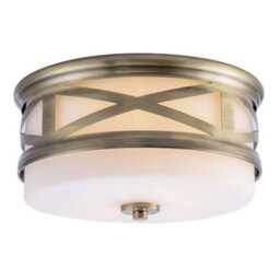 Happy Homewares Vintage Classic Bathroom Flush Ceiling Light Fitting In Antique Brass - thumbnail 2